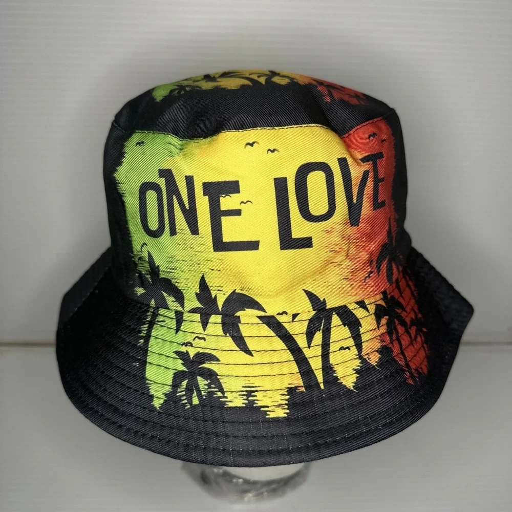One Love Bucket Hat Color Black, One Size Unisex, Bob Marley, Jamaica, USA
